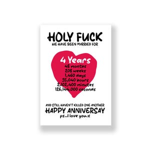 結婚 4 周年記念カード | 面白い記念日カード | 失礼な記念日カード