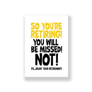 Funny Retirement Card | Happy Retirement Card | Retiring Card | Rude Retirement Card