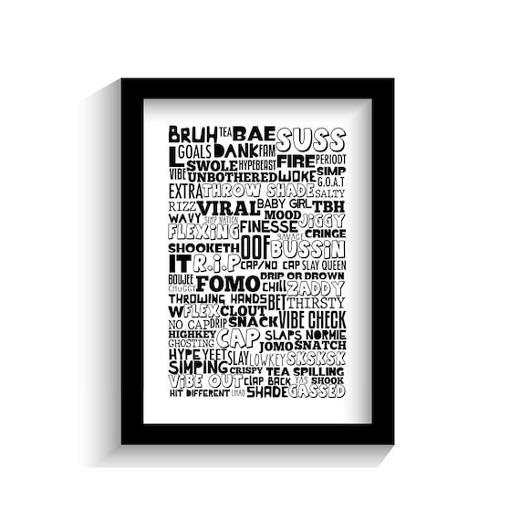 Gen Z Slang Printable Wall Art | Gen Z | Digital Print | Instant Download | Wall Art Print | Home Print