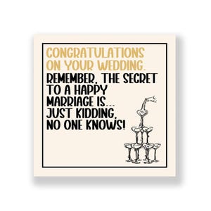 Funny Wedding Card | Wedding Card |  Happy Wedding Day | Congratulations Wedding  Card | Rude Wedding Card