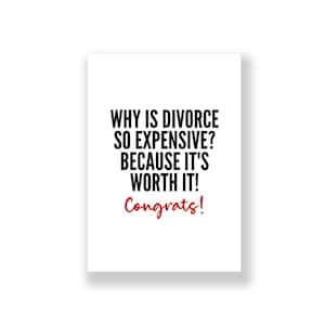 Funny Divorce Card | Divorce Card |  Happy Divorce Day | Separation Card