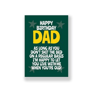 Divertente biglietto di auguri di compleanno per papà / Divertente biglietto di auguri di buon compleanno per papà / Biglietto di auguri di compleanno maleducato / Per papà