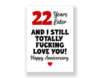 22 Jahre Hochzeitstag Karte | Lustige Geburtstagskarte | Rude Jubiläum Karte