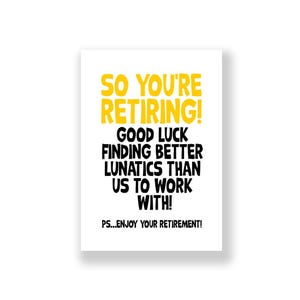 Funny Retirement Card | Happy Retirement Card | Retiring Card | Rude Retirement Card