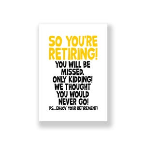 Funny Retirement Card | Happy Retirement Card | Retiring Card | Rude Retirement Card