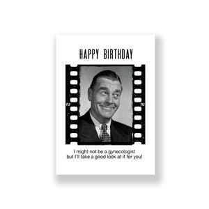 Cartão de aniversário engraçado | Cartão de feliz aniversário engraçado | Cartão de aniversário rude | Cartão de aniversário retrô | Cartão de aniversário vintage