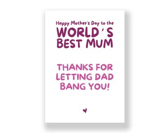 Tarjeta divertida para el Día de la Madre / Tarjeta atrevida para el Día de la Madre / Tarjeta grosera para el Día de la Madre / Feliz Día de la Madre / Tarjeta para mamá / Tarjeta para madre