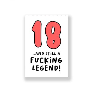 Lustige Karte zum 18. Geburtstag | Lustige alles Gute zum 18. Geburtstag Karte | Geburtstagskarte unfreundlich