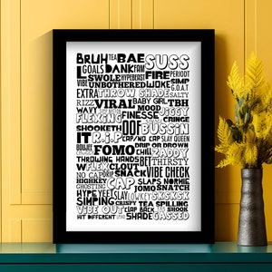 Gen Z Slang Printable Wall Art | Gen Z | Digital Print | Instant Download | Wall Art Print | Home Print image 3