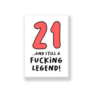21e carte d'anniversaire drôle | Joyeux 21e anniversaire drôle | Carte d'anniversaire grossière