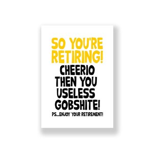 Funny Retirement Card | Happy Retirement Card | Retiring Card | Rude Retirement Card