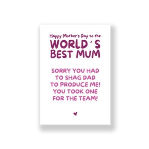 Funny Mother&#39;s Day Card | Cheeky Mother&#39;s Day Card | Rude Mother&#39;s Day Card | Happy Mother&#39;s Day | Mum Card | Mother Card