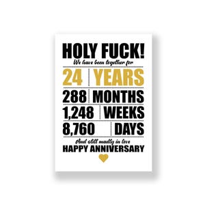 24 Jahre Jubiläumskarte | Lustige Geburtstagskarte | Rude Jubiläum Karte
