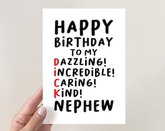 Funny Nephew Birthday Card | Funny Nephew Birthday Card | Funny Happy Birthday Card | Rude Birthday card