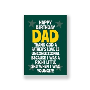 Divertente biglietto di auguri di compleanno per papà / Divertente biglietto di auguri di buon compleanno per papà / Biglietto di auguri di compleanno maleducato / Per papà