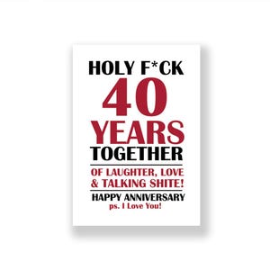 Tarjeta de aniversario de bodas de 40 años / Tarjeta de aniversario divertida / Tarjeta de aniversario atrevida