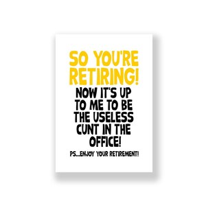 Funny Retirement Card | Happy Retirement Card | Retiring Card | Rude Retirement Card
