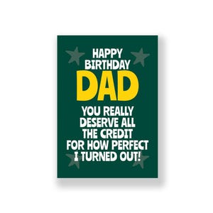 Divertente biglietto di auguri di compleanno per papà / Divertente biglietto di auguri di buon compleanno per papà / Biglietto di auguri di compleanno maleducato / Per papà