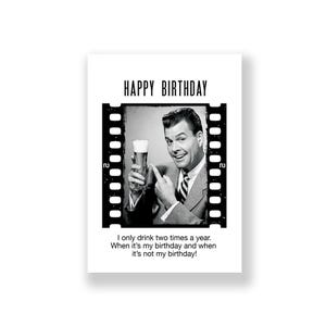 Cartão de aniversário engraçado | Cartão de feliz aniversário engraçado | Cartão de aniversário rude | Cartão de aniversário retrô | Cartão de aniversário vintage