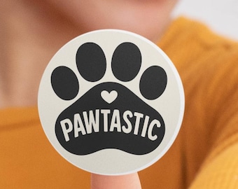 Pawtastic Kiss-Cut Stickers for Pet Lovers, Animal Theme, Decorative Decals, Laptop Bumper Sticker, Waterproof Vinyl