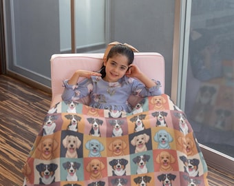Velveteen Plush Blanket for Pet Lovers, Perfect Home Decor - Cozy Throw, Animal Print Throw, Furry Blanket, Faux Fur Bedding, Warm Fleece