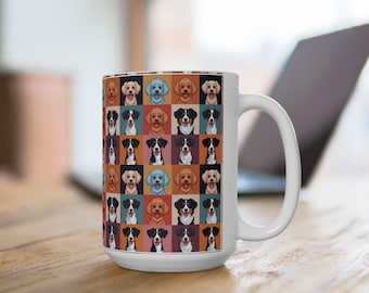 Colorful Dog Lover's Ceramic Mug, Perfect for Pet Owners, Gifts for Dog Lovers, Animal-Themed Drinkware, Birthday Presents, Coffee Cup