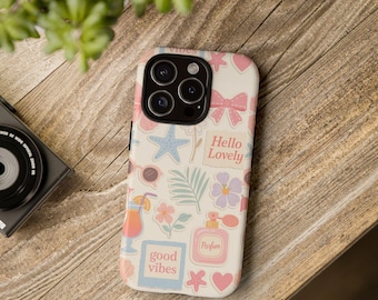 Phone Case, Cute Preppy Collage Aesthetic, iPhone Samsung Galaxy S Models, Tough Covers for Teens, Trendy Phone Accessories, Gift for Her,