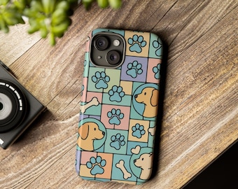 iPhone Tough Case, Dog Lover Phone Cover, Pet Owner Gift, Animal Print Phone Case, Protective Pet Phone Case