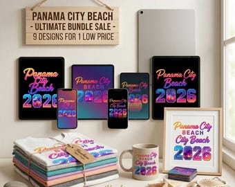 Panama City Beach 2026 PNG Bundle, pcb Vacation PNG, Florida Beach Trip, Family Vacation Sublimation, 9 PNG Designs