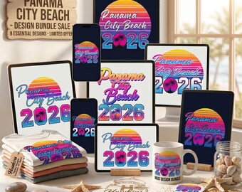 Panama City Beach 2026 PNG Bundle, Tropical Vacation Designs
