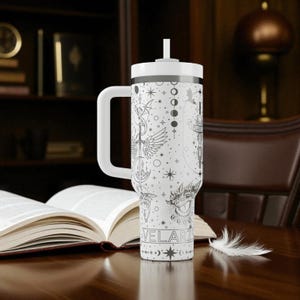 Velaris Stanley Tumbler – Engraved City of Starlight Design – Fantasy Laser Engraved Cup – 14oz 20oz 30oz 40oz image 6