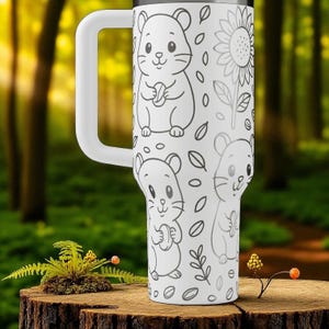 Engraved Hamster Tumbler – Stanley Cup 14oz 20oz 30oz 40oz – Cute Pet Lover Gift, Woodland Animal Cup image 6