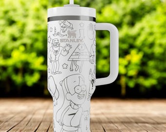 Mystery Forest Tumbler – Cryptid-Inspired Mug with Symbols, Adventure Aesthetic Cup, Weird Vibes Gift for Fans of the Unknown