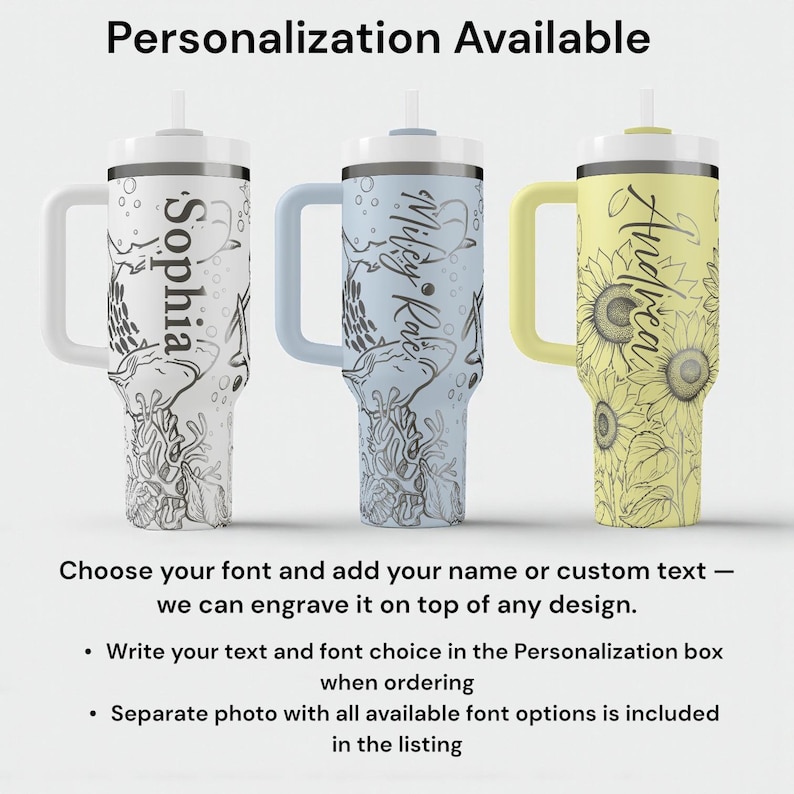 Engraved Axolotl Tumbler — Stanley Cup 14oz 20oz 30oz 40oz — Cute Amphibian Water Cup with Plants, Gift for Animal and Nature Lovers image 4