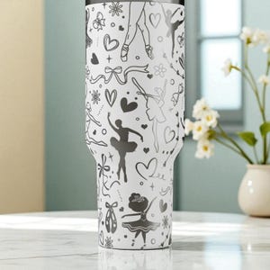 Vaso Stanley con bailarina grabada (14 oz, 20 oz, 30 oz y 40 oz): un regalo ideal para bailarines y amantes del ballet. imagen 6
