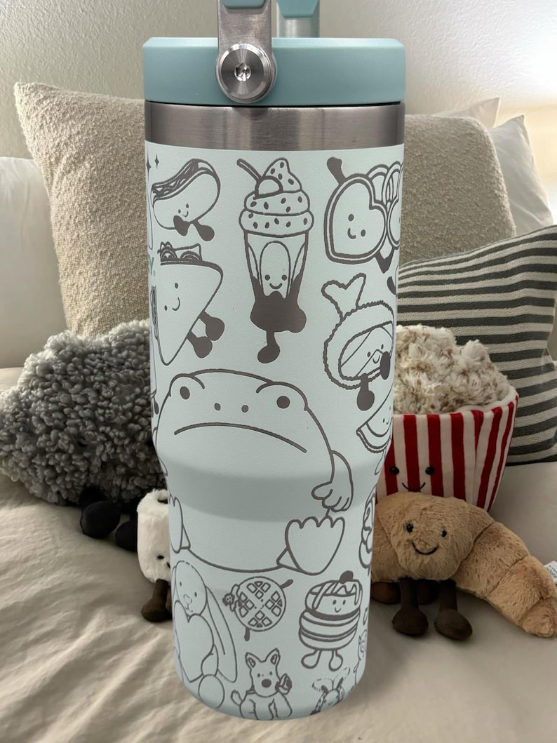 Jellycat-Inspired Bunny Tumbler – Soft Plush Aesthetic Flip Straw Cup, Pastel Travel Mug, Cozy Gift for Bunny Lovers, Fuzzy Drinkware image 5
