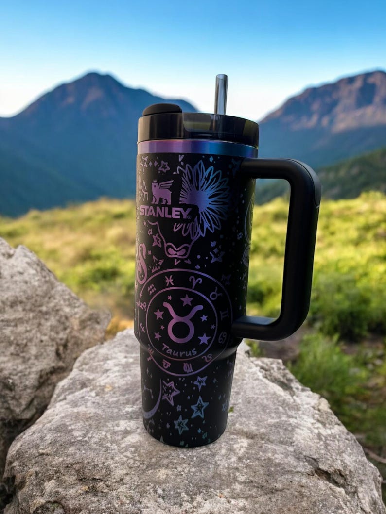 Taurus Zodiac Tumbler – Stanley Flip Straw Style – Taurus Sign Gift, Earth Element Cup, Astrology Birthday Gift Idea image 6