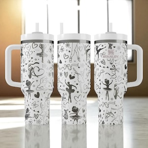 Vaso Stanley con bailarina grabada (14 oz, 20 oz, 30 oz y 40 oz): un regalo ideal para bailarines y amantes del ballet. imagen 2