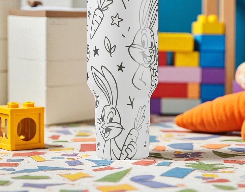 Funny Bunny Engraved Stanley Tumbler – Cute Rabbit Cup – Laser Engraved Gift – 14oz 20oz 30oz 40oz image 10