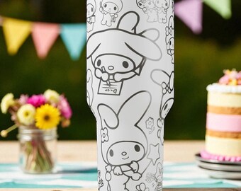 My Melody Engraved Stanley Tumbler – Cute Sanrio Bunny Cup