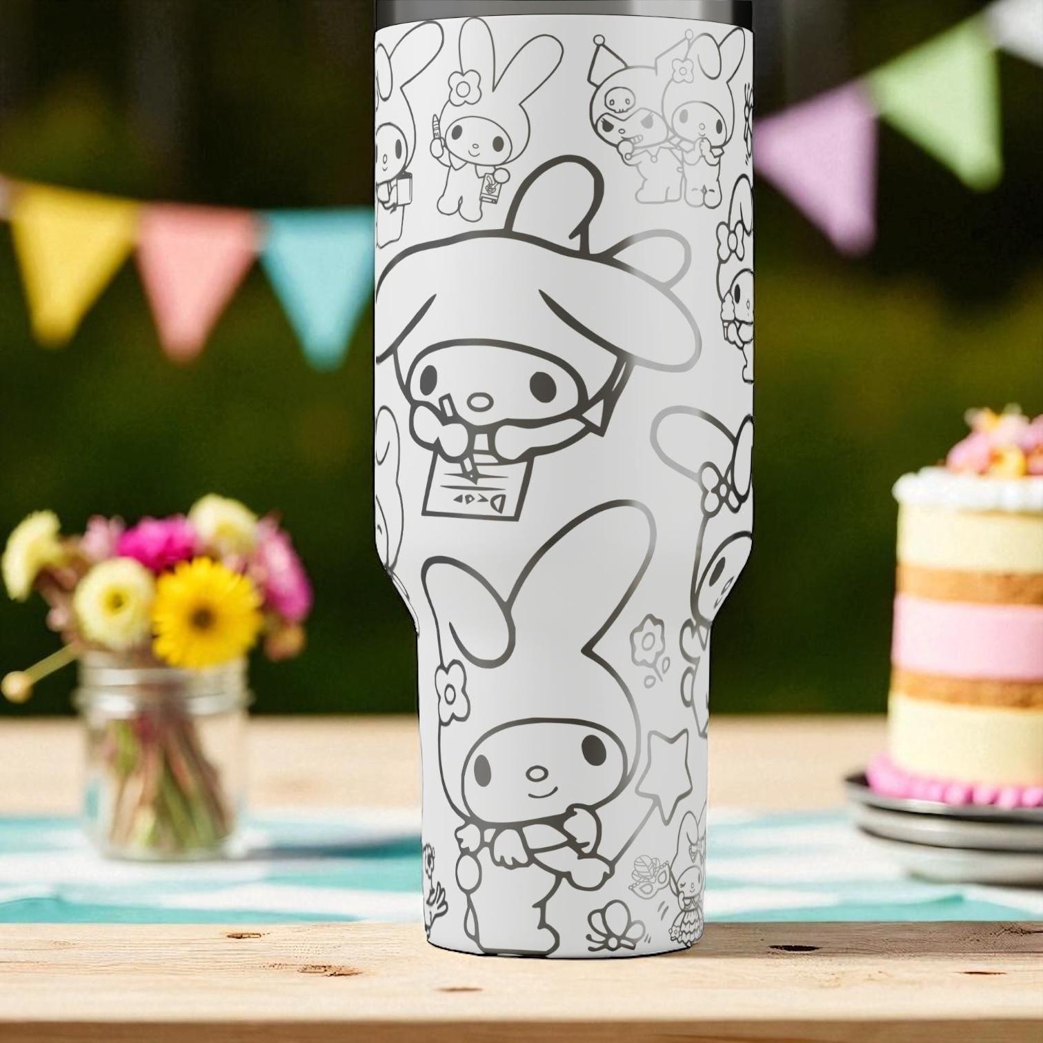 My Melody Engraved Stanley Tumbler – Cute Sanrio Bunny Cup