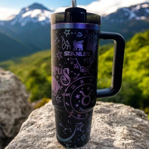 Taurus Zodiac Tumbler – Stanley Flip Straw Style – Taurus Sign Gift, Earth Element Cup, Astrology Birthday Gift Idea image 5