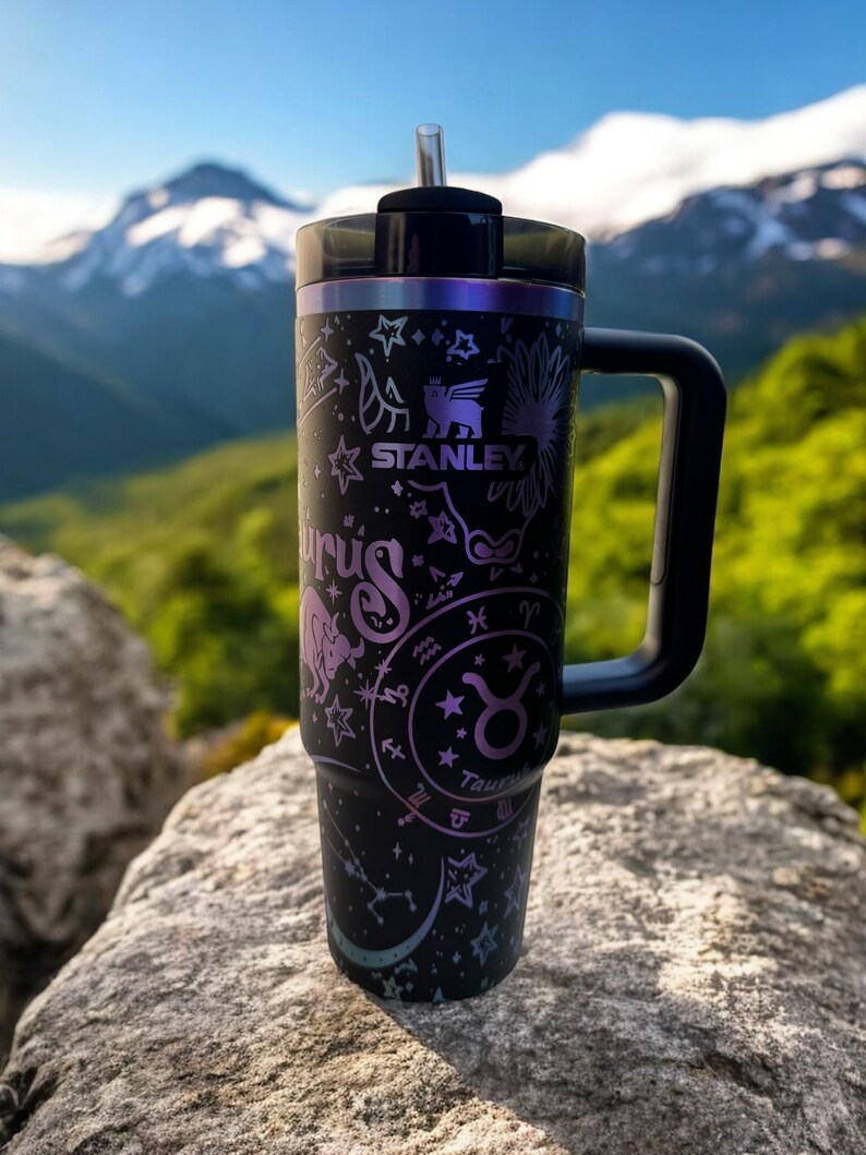 Taurus Zodiac Tumbler – Stanley Flip Straw Style – Taurus Sign Gift, Earth Element Cup, Astrology Birthday Gift Idea image 5