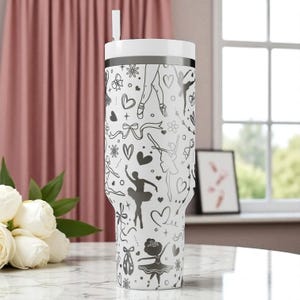 Vaso Stanley con bailarina grabada (14 oz, 20 oz, 30 oz y 40 oz): un regalo ideal para bailarines y amantes del ballet. imagen 8