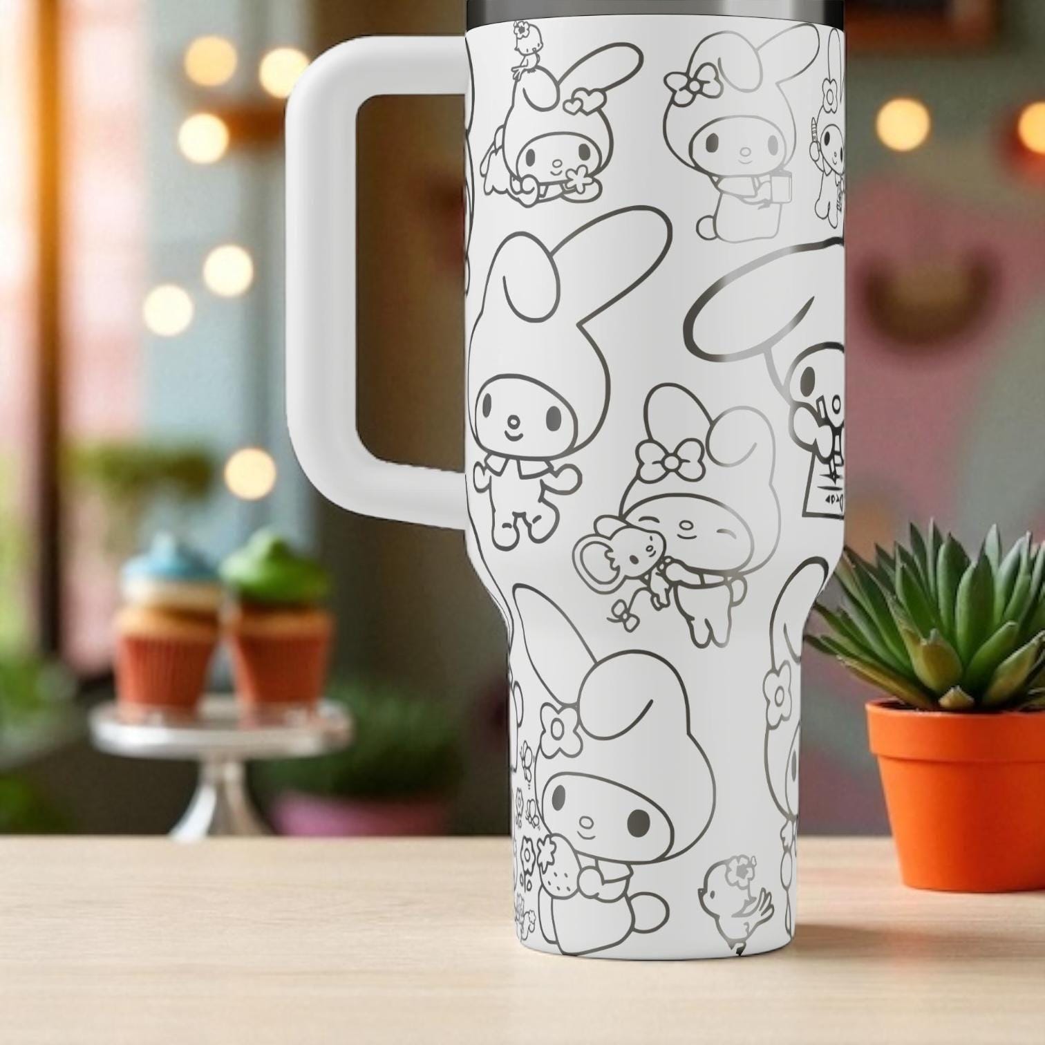 My Melody Engraved Stanley Tumbler – Cute Sanrio Bunny Cup