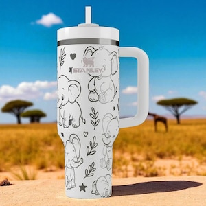 Kubek Stanley Elephant Tumbler – uroczy kubek z grawerowanym laserowo słoniątkiem (14 uncji, 20 uncji, 30 uncji, 40 uncji) zdjęcie 1