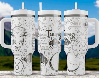 Custom Taurus Zodiac Tumbler – Personalized Engraved Bull Cup | Astrology Gift for April & May Birthdays