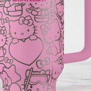 Engraved Hello Kitty Pink Tumbler | Cute Tumbler | Hello Kitty Cup | Hello Kitty Tumbler | Laser Engraved Tumbler | Gift for Her image 9