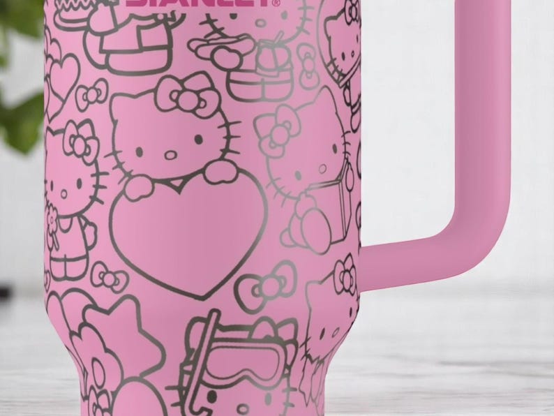 Engraved Hello Kitty Pink Tumbler | Cute Tumbler | Hello Kitty Cup | Hello Kitty Tumbler | Laser Engraved Tumbler | Gift for Her image 9