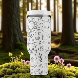 Engraved Hamster Tumbler – Stanley Cup 14oz 20oz 30oz 40oz – Cute Pet Lover Gift, Woodland Animal Cup image 8